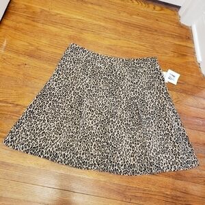 NWT Anne Klein Leopard Print Pleated Lightweight Skirt Size 14, Retail $89